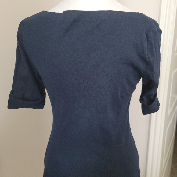 Ralph Lauren boatneck tshirt in navy blue - Picture 3 of 6